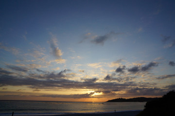 sunset at beach in carmel by the sea