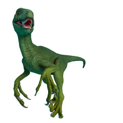 Obraz premium dakotaraptor stojący na białym tle