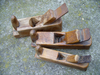 old wooden tools