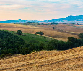 Fototapeta na wymiar Tuscany sunrise countryside, Italy