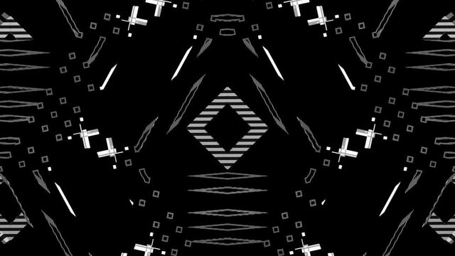 Black and white strobe seamlessly looping 3D animations for your video backgrounds, visual performance at concerts, video projection mapping, presentations, dance parties, music clips, nightclubs