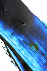 Blue Oil Paint on Canvas Brush Strokes Abstract