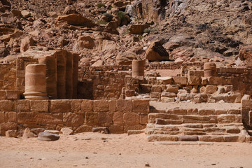 The Nabatean temple in Wadi Rum