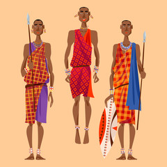Maasai warriors perform traditional jumping Dance.