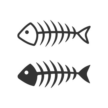 vector illustration of fish bone icons