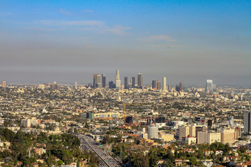 Downtown of Los Angeles viewed from the distance