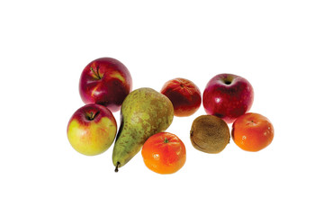 Colorful close up view of fruits isolated. Beautiful nature backgrounds.