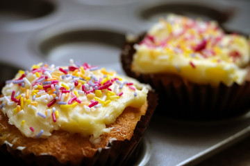 Fairy cakes fresh out of the oven