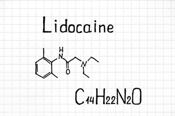 Chemical formula of Lidocaine.