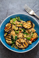 Quinoa salad with roast aubergine