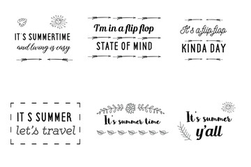 Summer Holidays, travel, vacation. Calligraphy sayings for print. Vector Quotes for typography and Social media post