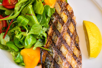grilled steak with vegetables