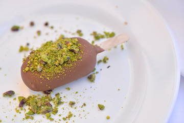 dessert ice cream with pistachio