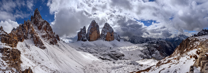 Panorama Tre Cime di Lavaredo , Dolomites ,Italy. © vladvishnya 