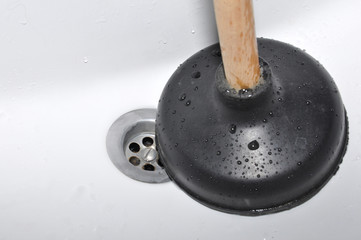 Plunger and sink drain.
