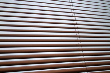 brown horizontal window blinds