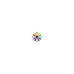 logo rainbow flower abstract