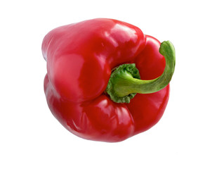 Sweet Red Peppers isolated. Pepper Bell.