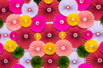 Fototapeta na wymiar Background from bright colorful stylized paper flowers_