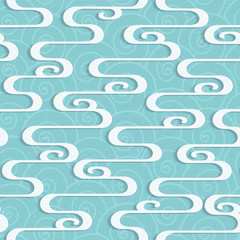 Paper waves, asian style vector seamless pattern. EPS10