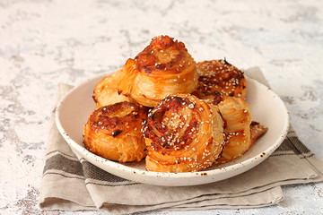 Homemade pizza rolls .Burekas