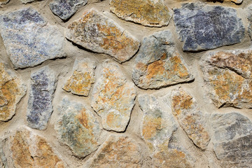 Wall of granite stones