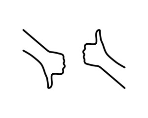 black thumbs up and thumbs down icon