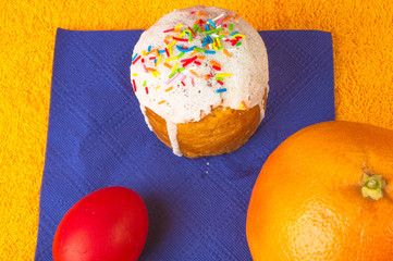 Kulichi, traditional Russian Easter cake with icing