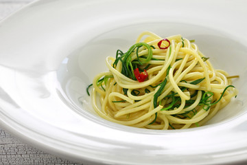 spagetti with agretti, italian food