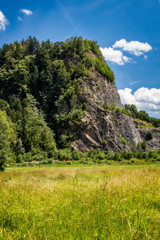 Blick vom Aghatazeller Moos bei Burgberg im Allgäu Richtung Steinbruch