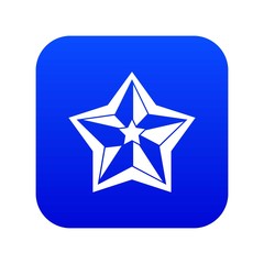 Star icon digital blue for any design isolated on white vector illustration