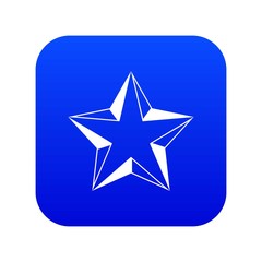 Star icon digital blue for any design isolated on white vector illustration