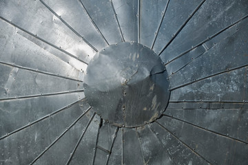 Circular surface assembled from galvanized tin strip