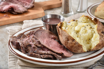 Beef sirloin roast dinner
