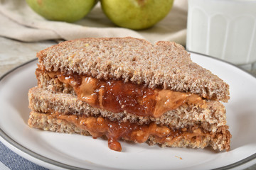 Peanut butter and jelly sandwich