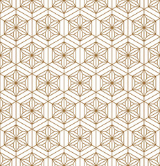Japanese seamless pattern in style woodwork kumiko ornament.