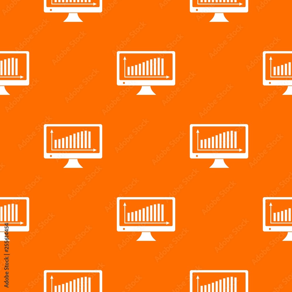 Poster graph on the monitor pattern vector orange for any web design best