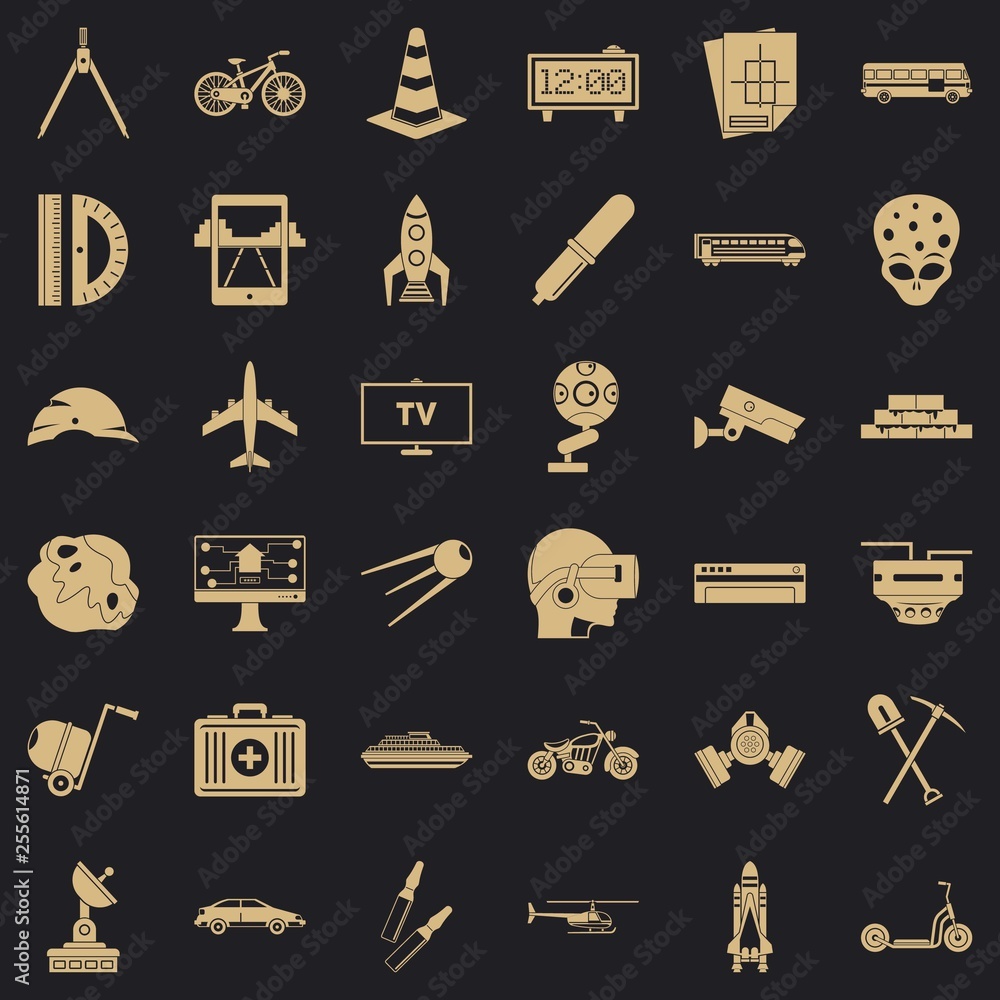 Poster management icons set. simple style of 36 management vector icons for web for any design
