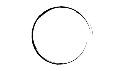 Grunge circle made of black paint.Grunge oval shape.Grunge logo design.