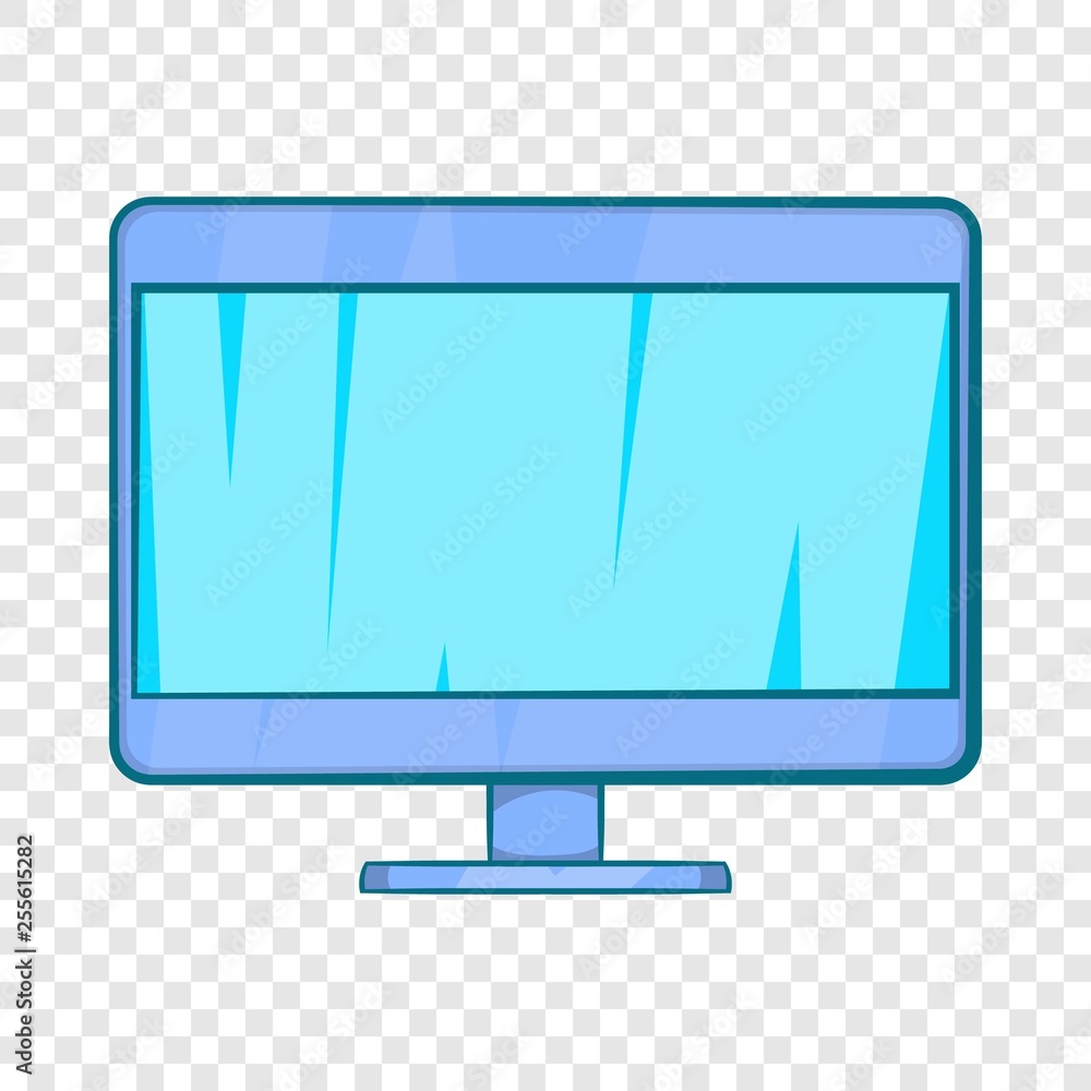 Poster computer monitor icon in cartoon style on a background for any web design