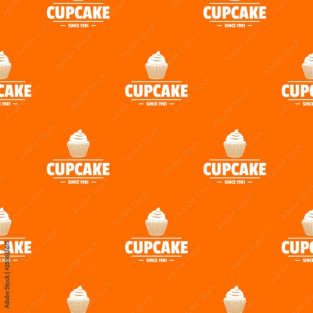Poster cupcake pattern vector orange for any web design best