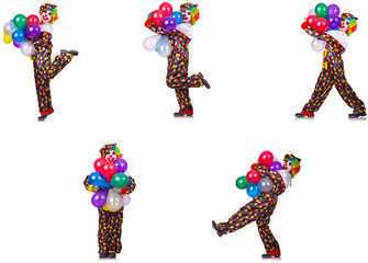 Funny male clown isolated on white 
