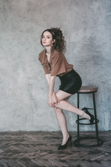Naklejka premium girl in the style of the 80s