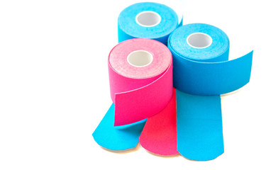 Medical bandage rolls isolated on white