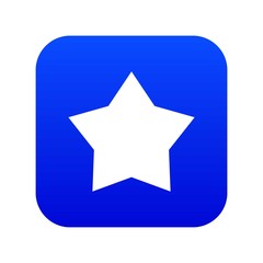 Star icon digital blue for any design isolated on white vector illustration