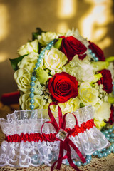 wedding bridal bouquet wedding rings flowers