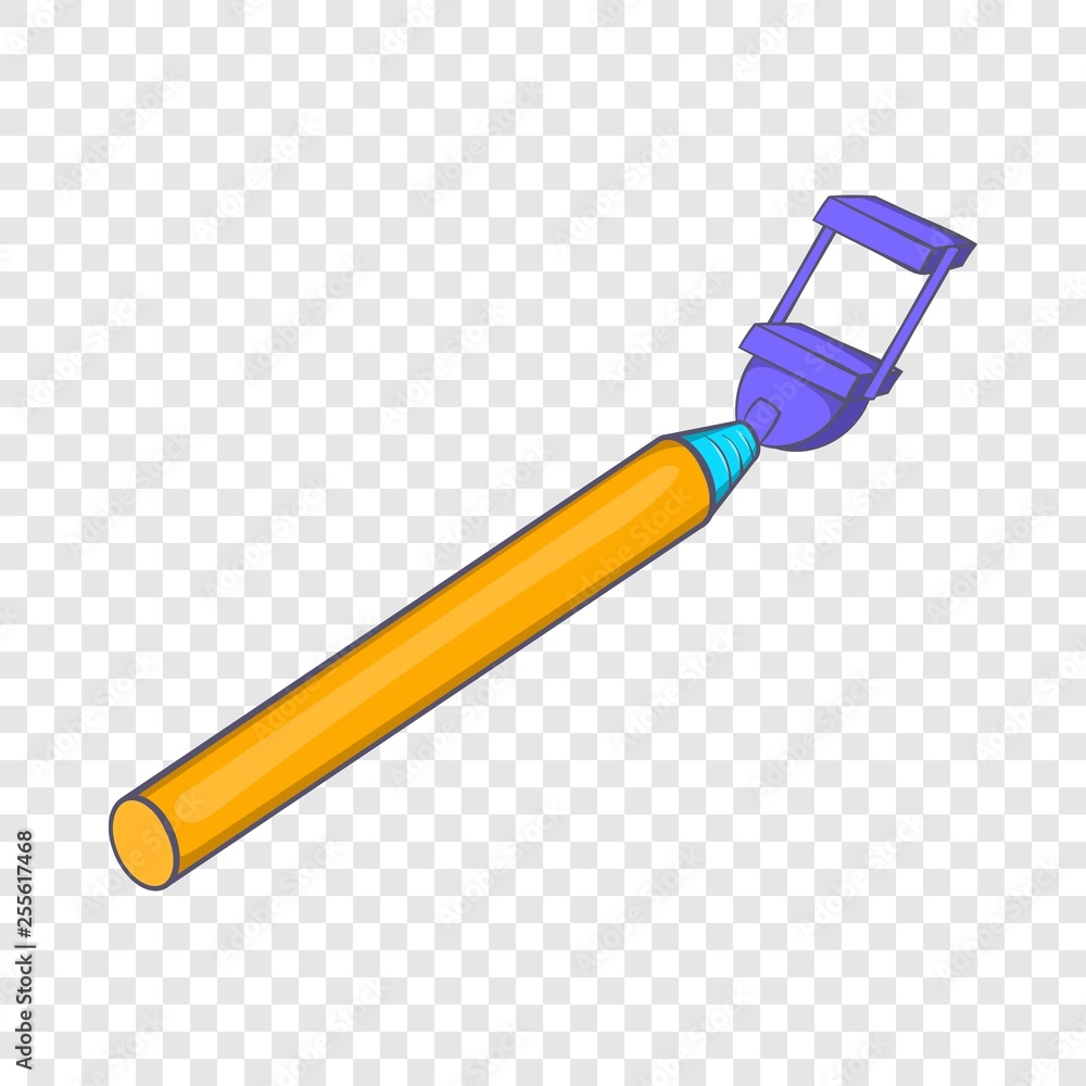 Poster selfie stick icon in cartoon style isolated on background for any web design