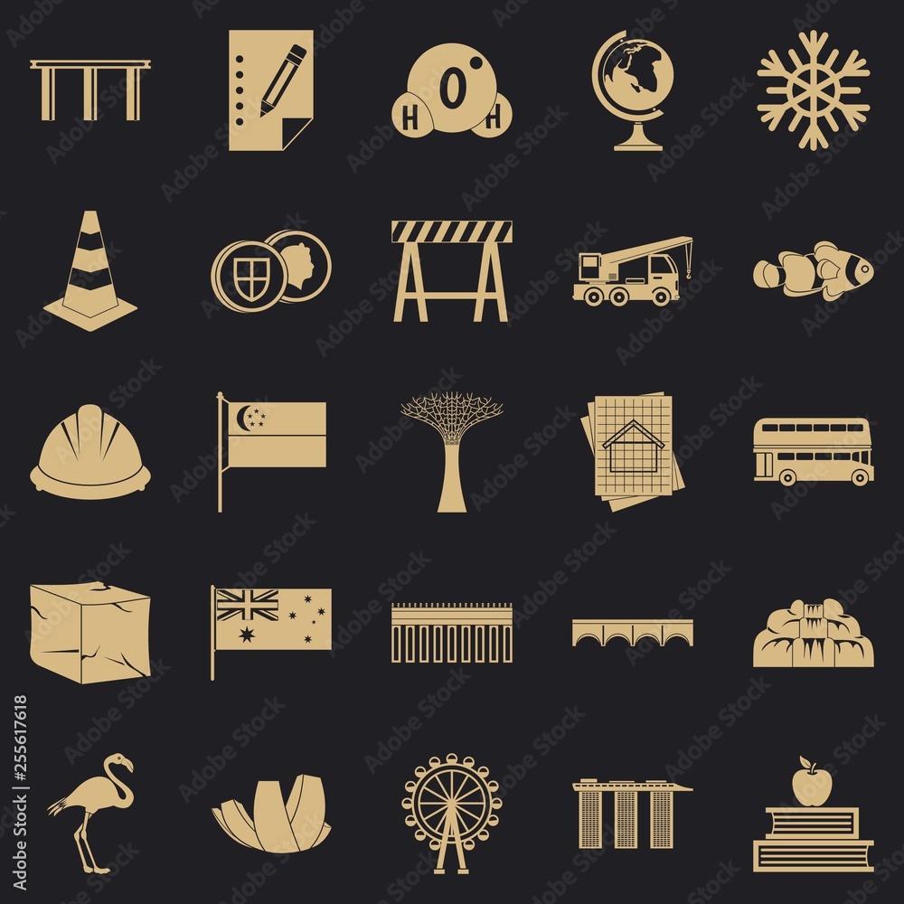 Aufkleber redeployment icons set. simple set of 25 redeployment vector icons for web for any design