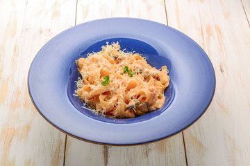 pasta with seafood with mussels and clams,italy
