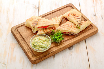 fresh and healthy club sandwich pita bread roll